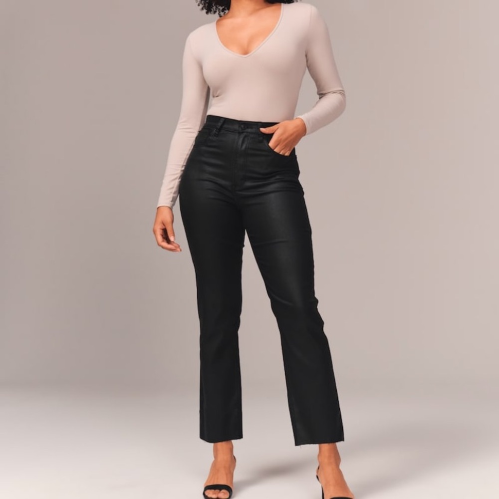 Abercrombie and Fitch Faux Leather Coated Jeans